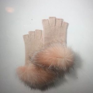 Michael Kors fur-trimmed cashmere gloves
